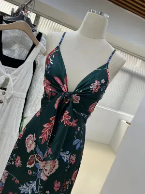 ファッション衣類夏のアパレル女性コレクション女性ロンゲット花柄ビーチスリップドレス衣服カスタム服セクシーなストラップドレス中国メーカー