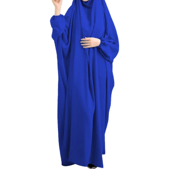 高品質イスラム教徒のドレス女性のためのフード付き祈りの衣服ジルバブアバヤとターバンロングローブフルカバーラマダンガウンアバヤイスラム服
